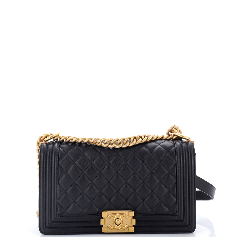 Chanel Old Medium Boy Flap Bag Quilted Calfskin